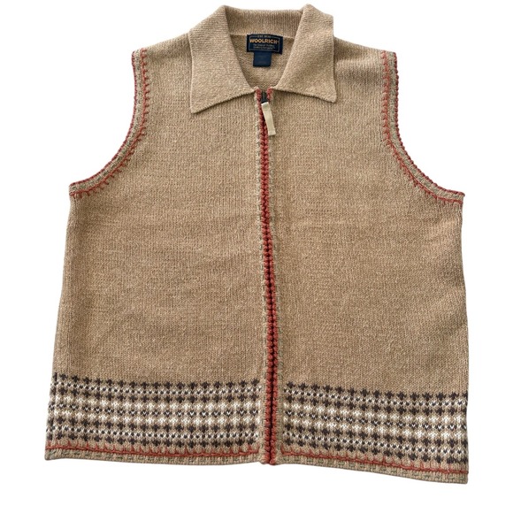 Woolrich Sweaters - VTG Woolrich Womens Knit Full Zip Fair Isle Sweater Vest M Cabincore Cottage